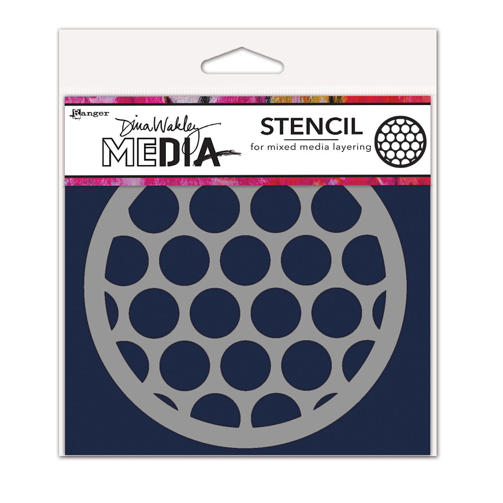 Dina Wakley Ranger Big Circles Coaster Media Stencil mds84914