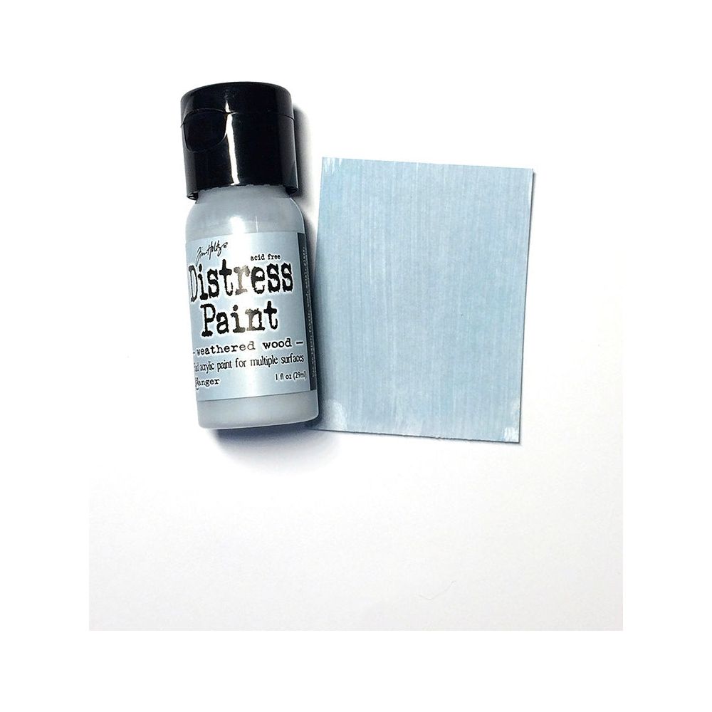Tim Holtz Flip Top Distress Paint Weathered Wood Ranger TDF53378 Color Swatch