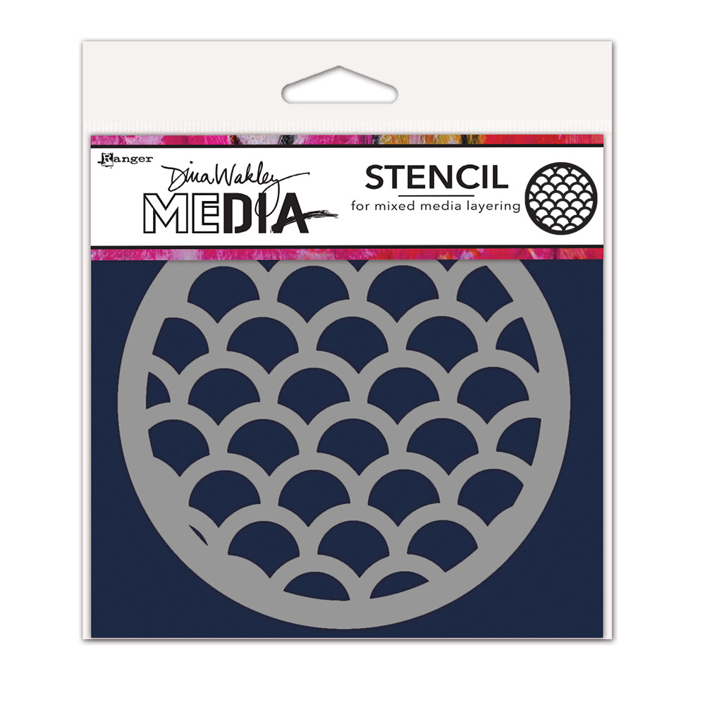 Dina Wakley Ranger Scales Coaster Media Stencil mds84969