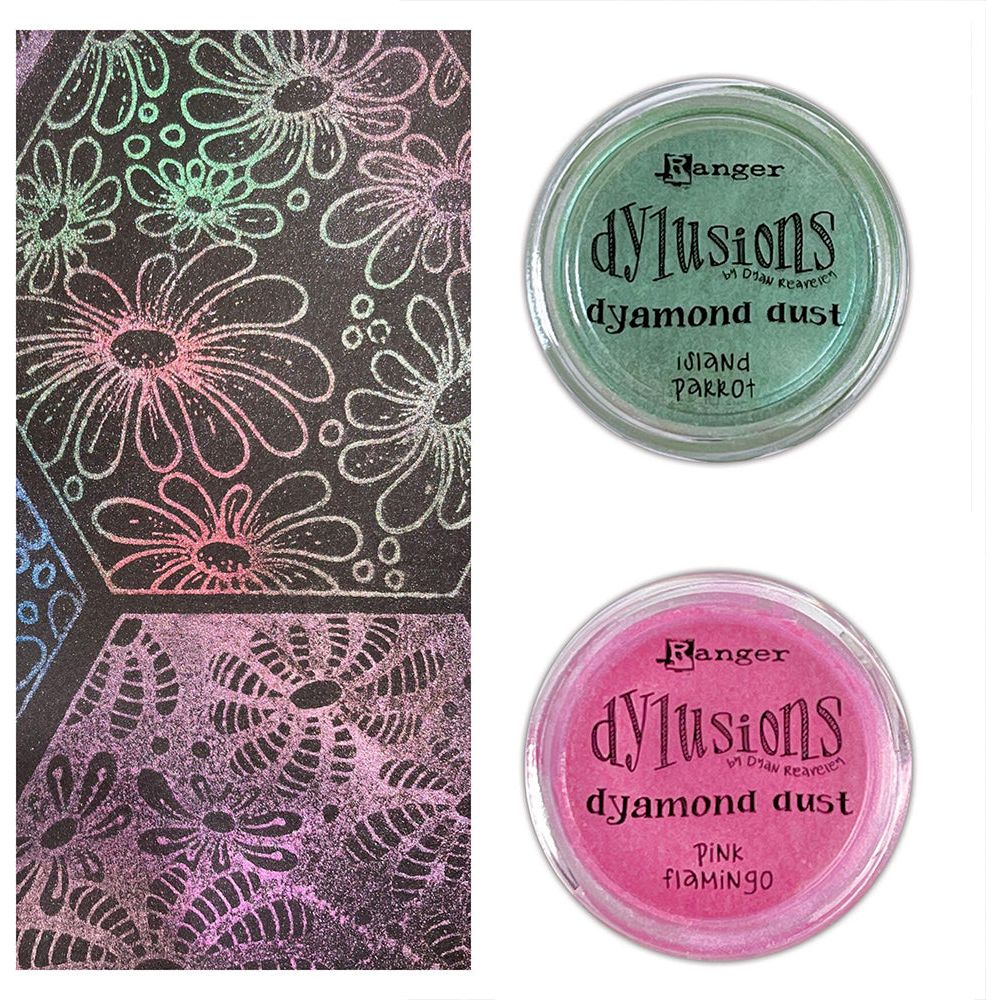 Ranger Dylusions Pink Flamingo Dyamond Dust dym83832 Colorful Pigment Project