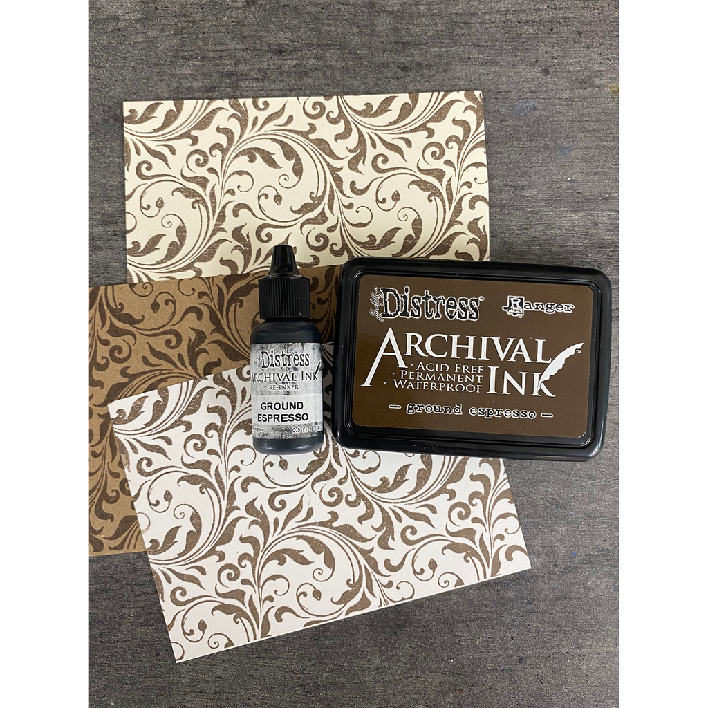 Tim Holtz BASICS Distress Archival Ink 4 Pack Ranger ampk77947 Ground Espresso Detailed Image