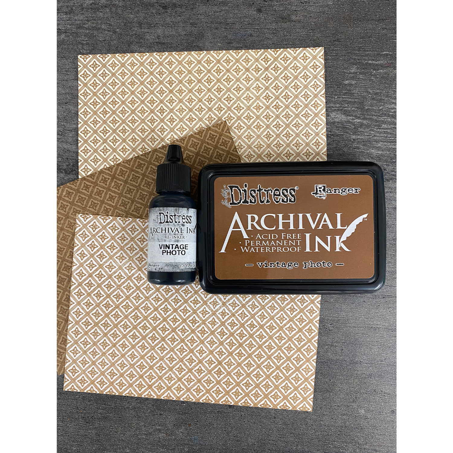 Tim Holtz BASICS Distress Archival Ink 4 Pack Ranger ampk77947 Vintage Photo Secondary Image
