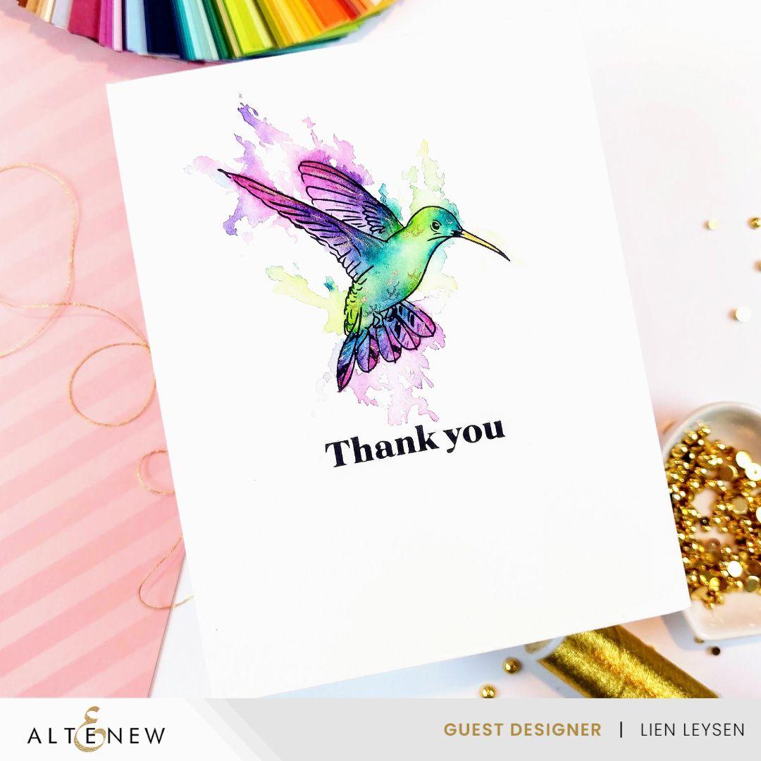 Altenew Hummingbird Nectar Press Plate alt8483 watercolor 