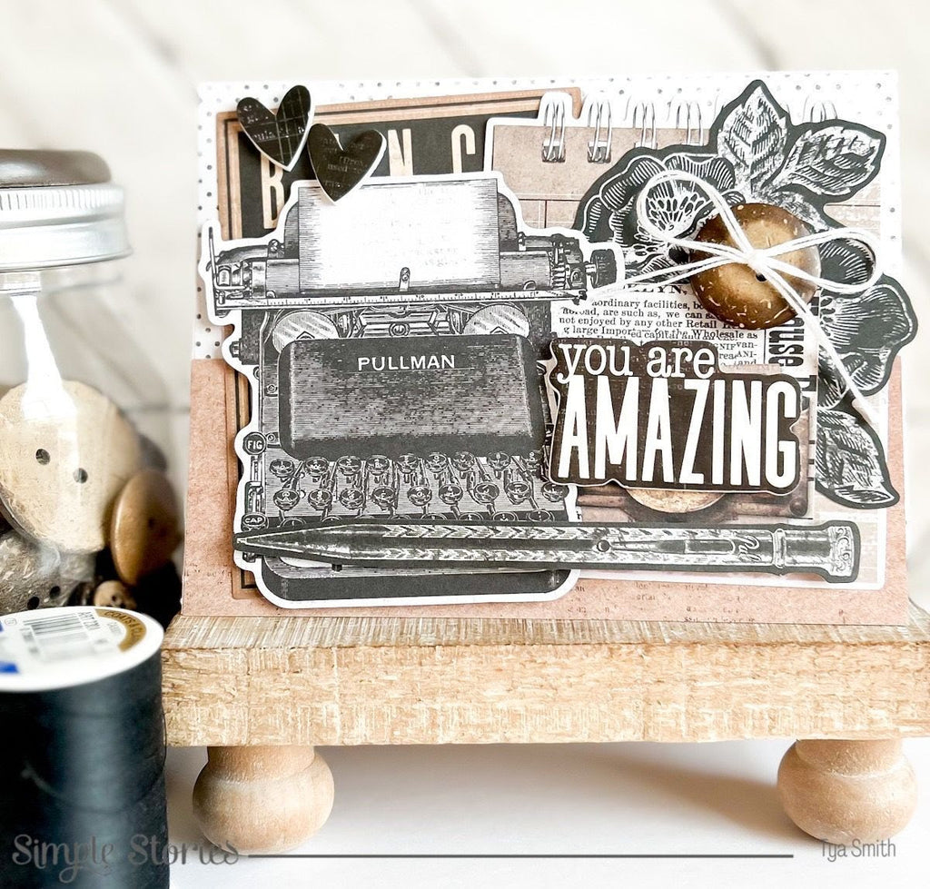 Simple Stories Vintage Essentials Chipboard Clipboards 20415 Antique Vibes Card