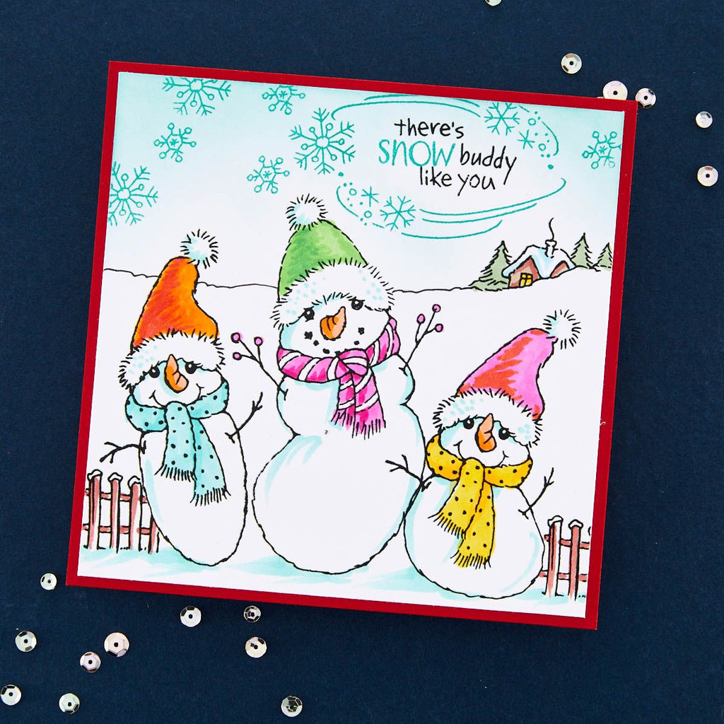 stp-218 Stampendous FransFormer Snowy Friends Clear Stamps snow buddies