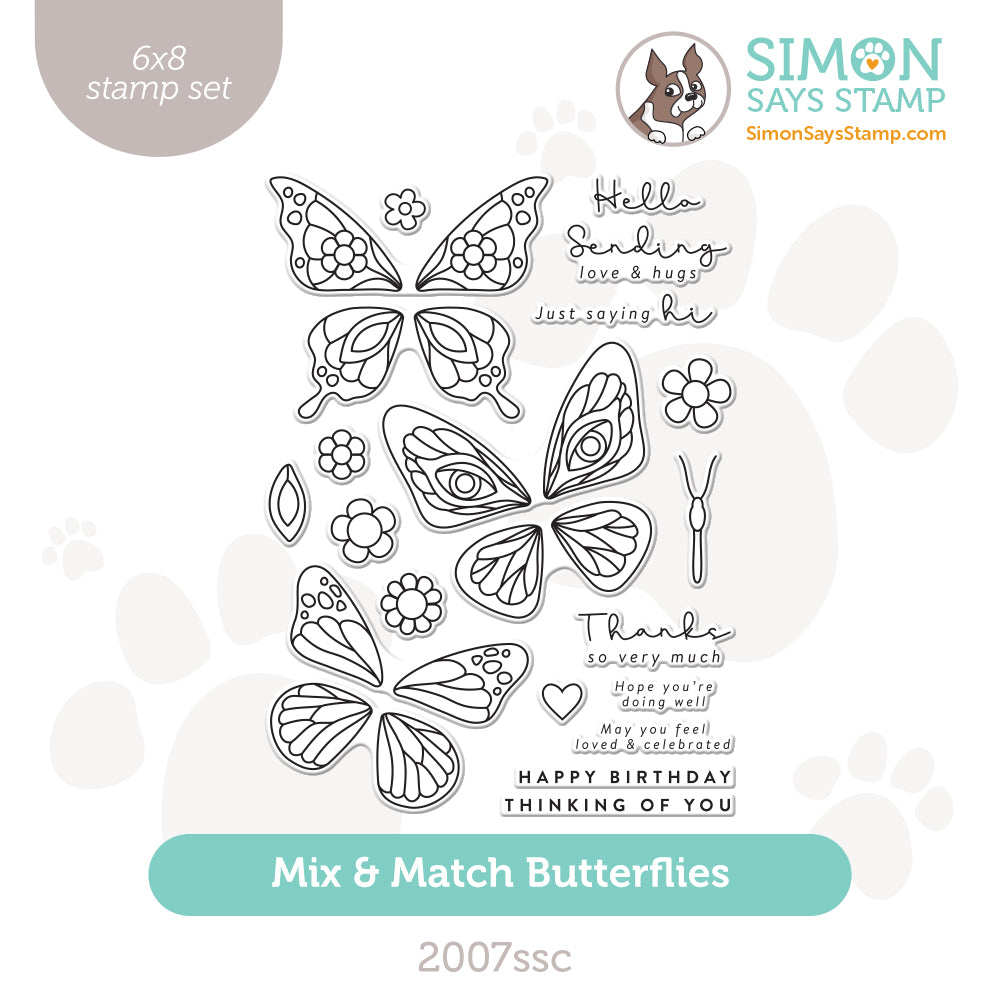 Simon Says Clear Stamps Mix and Match Butterflies 2007ssc Splendor