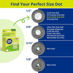 200 Glue Dots 0.5 INCH REMOVABLE Roll Adhesive Green sizing