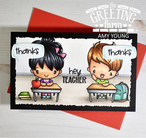 The Greeting Farm Hey Teacher Clear Stamps tgf674 thanks | color-code:ALT01