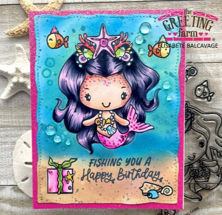 The Greeting Farm Mermaid Bday Anya Clear Stamps tgf673 Birthday Princess | color-code:ALT03