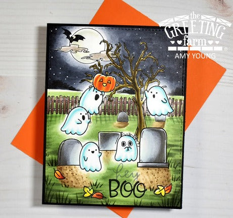The Greeting Farm Boo Clear Stamps tgf675 Ghost Graveyard | color-code:ALT01