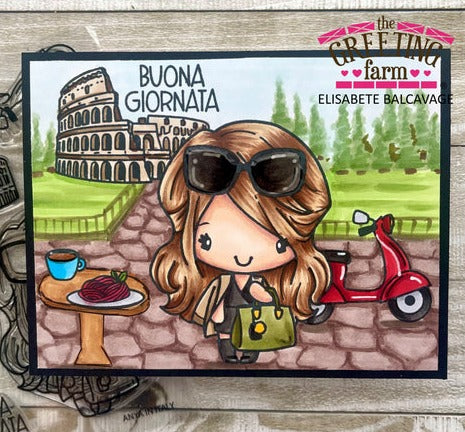 The Greeting Farm Anya in Italy Clear Stamps Traveling Scene | color-code:ALT03