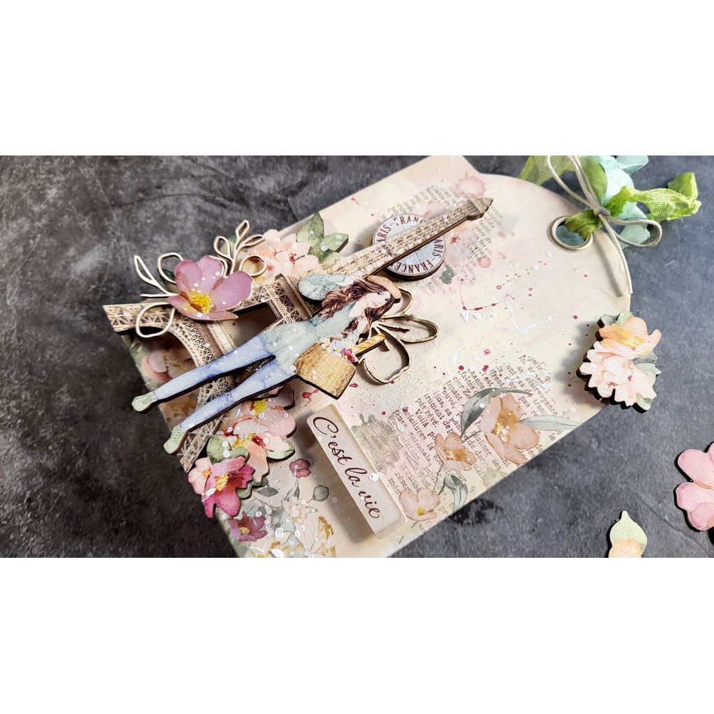 Stamperia Create Happiness Oh La La Colored Wooden Shapes klsp138 tag | color-code:ALT01