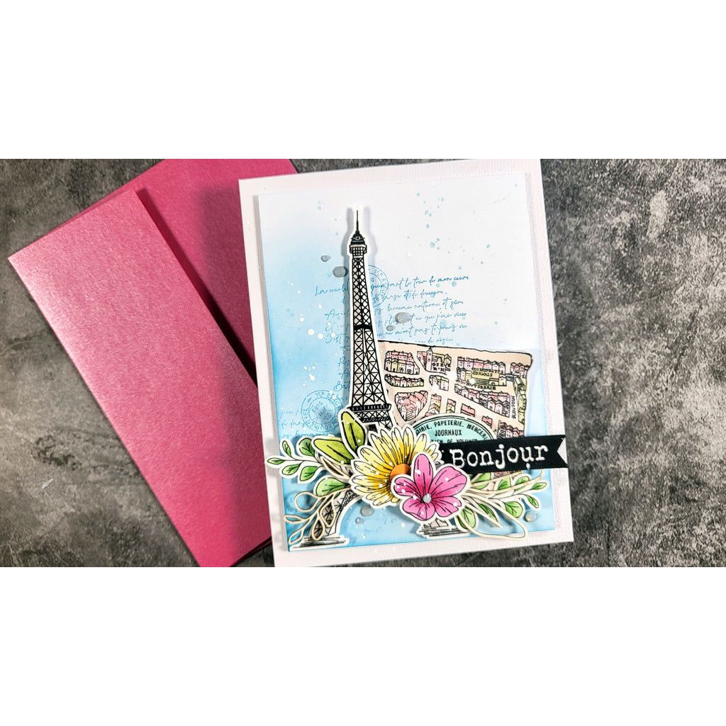 Stamperia Create Happiness Oh La La Labels Clear Stamps wtk175 bonjour | color-code:ALT03