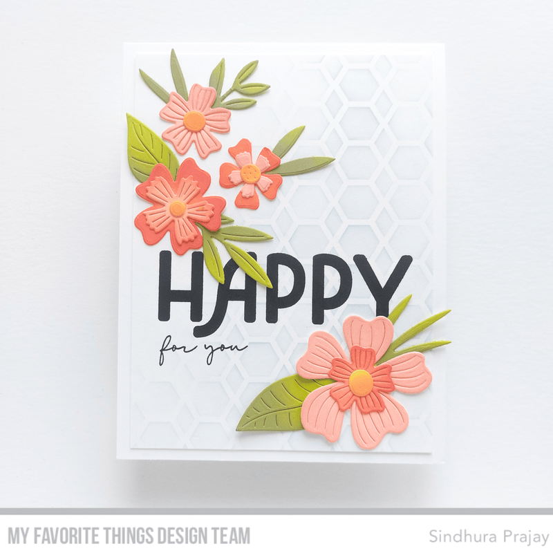 My Favorite Things Geometric Mosaic Stencil st182 happy flowers | color-code:alt3