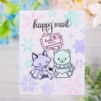 Hero Arts Clear Stamps Winter Mail Critters cm732 pastel