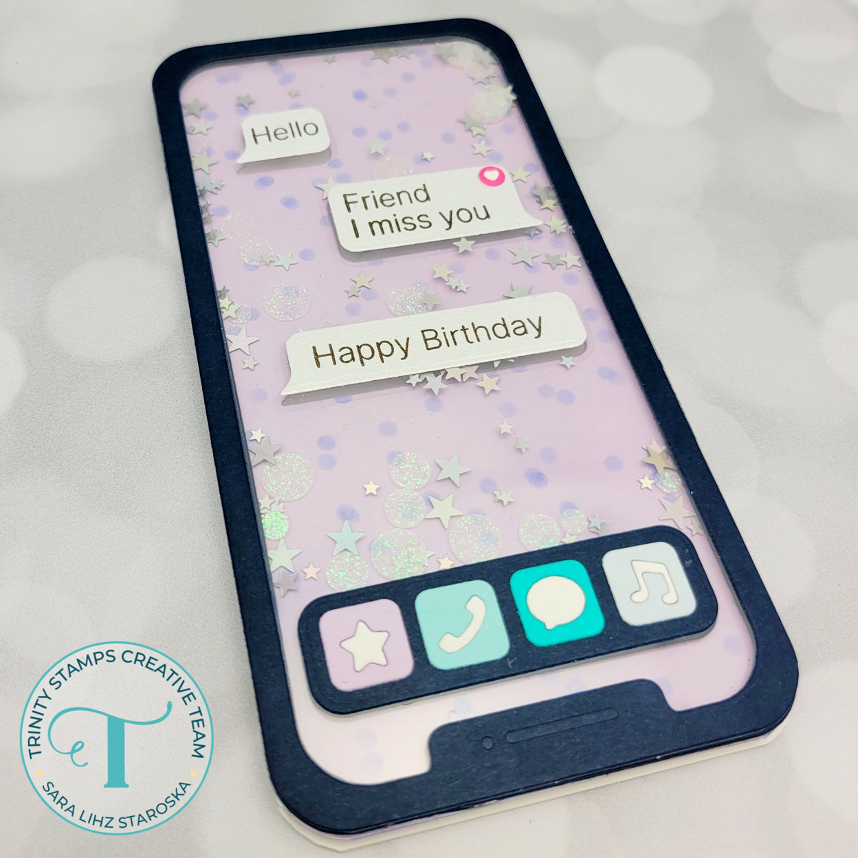 Trinity Stamps Cell Phone Mini Slimline Die Set tmd-271 shape card with icons
