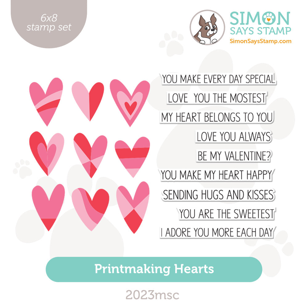 Simon Says Clear Stamps Printmaking Hearts 2023msc Sweetheart