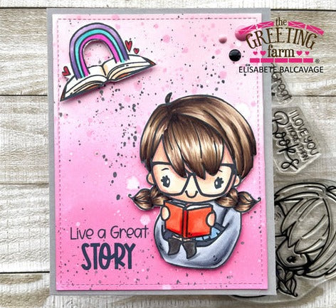 The Greeting Farm Bookworm Anya Clear Stamps Great Story | color-code:ALT02