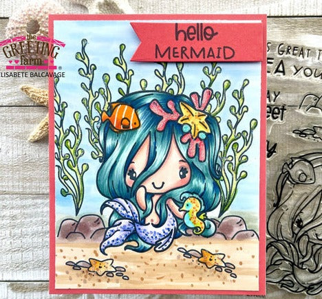 The Greeting Farm Mermaid Anya 2 Clear Stamps Hello Mermaid | color-code:ALT02