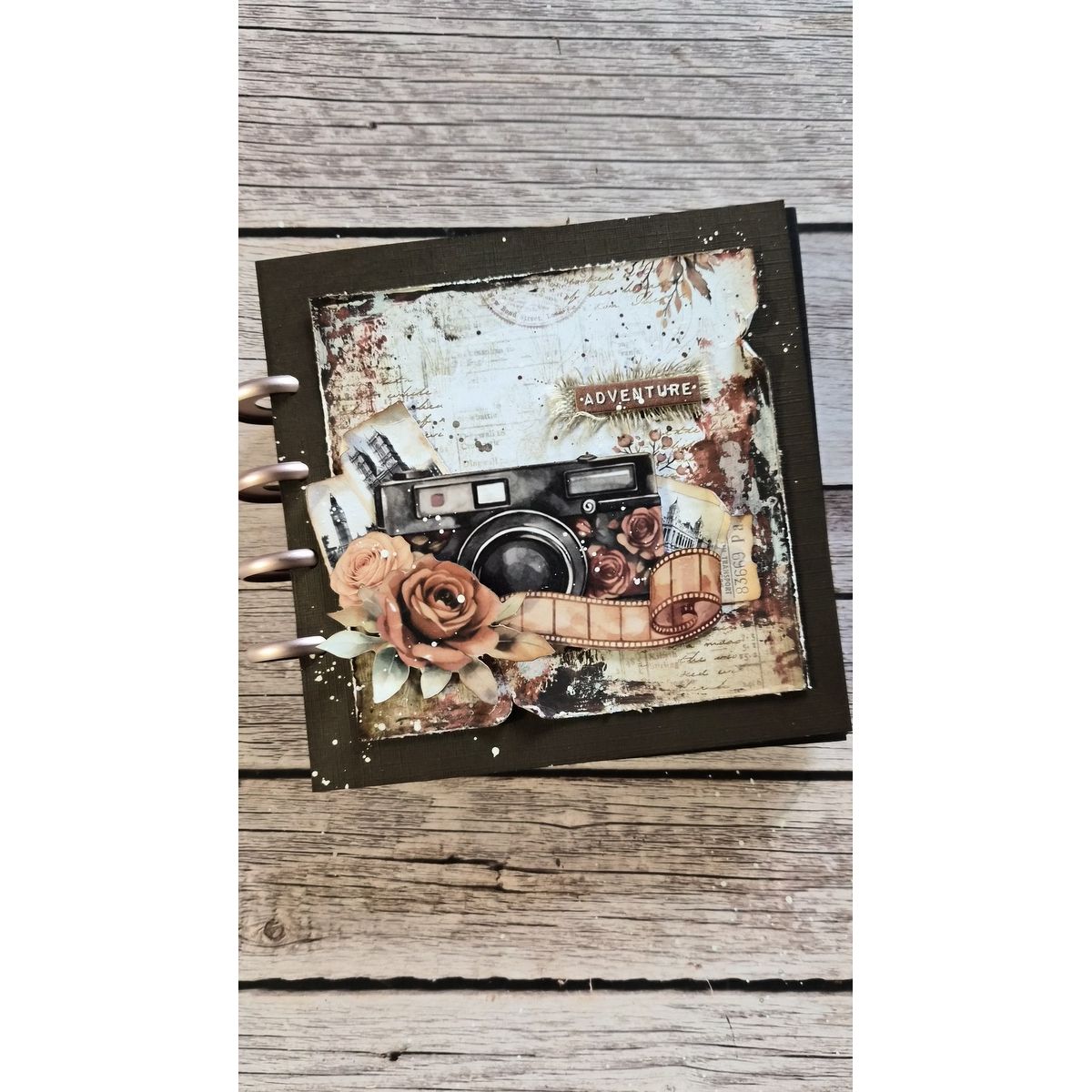Stamperia Our Way Focus Points Junk Journal sbjks09 camera roses film strip adventure card vicky papaioannou | color-code:ALT01