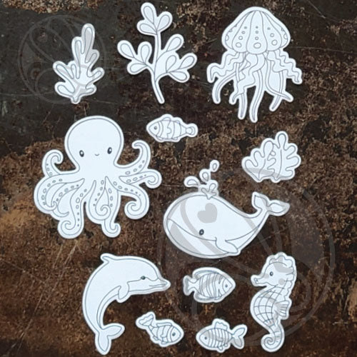 The Rabbit Hole Designs Sea-ing is Believing Coordinating Dies TRH-203D Cut Outs