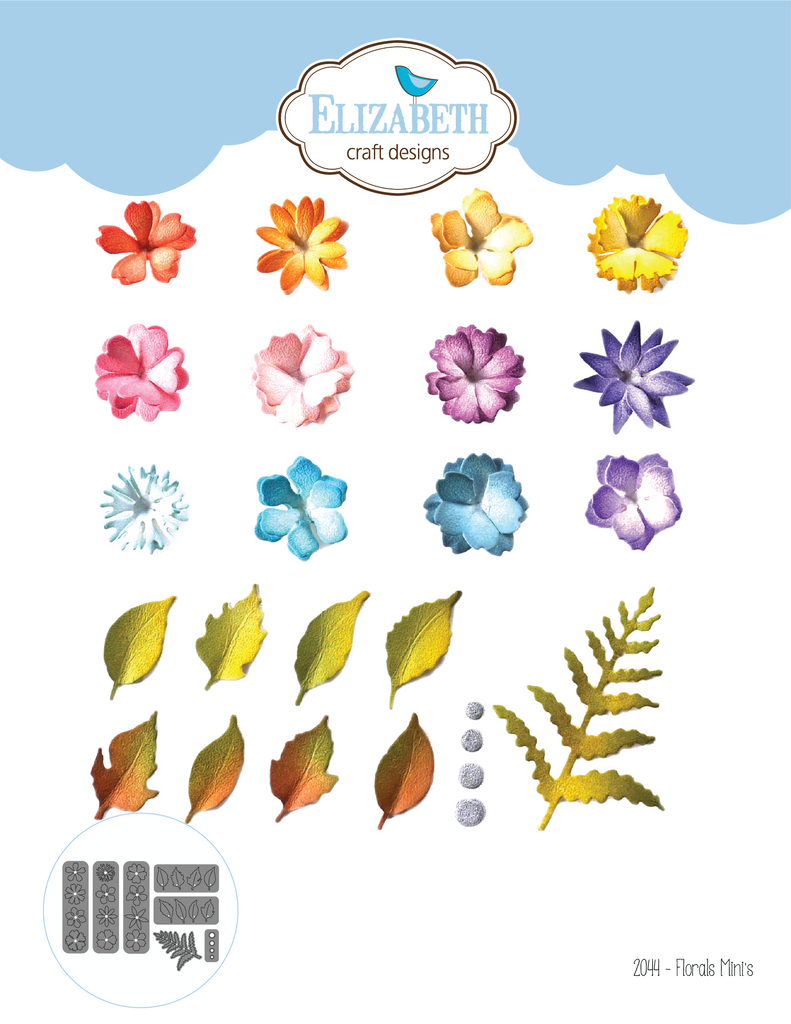 Elizabeth Craft Designs Florals Mini's Flowers With Love 2044