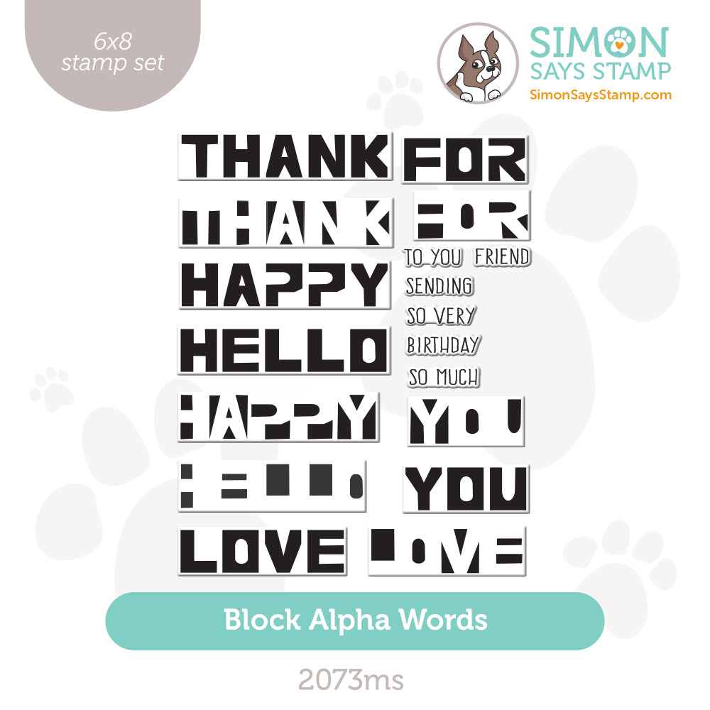 Simon Says Clear Stamps Block Alpha Words 2073ms Stamptember