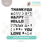 Simon Says Clear Stamps Block Alpha Words 2073ms Stamptember