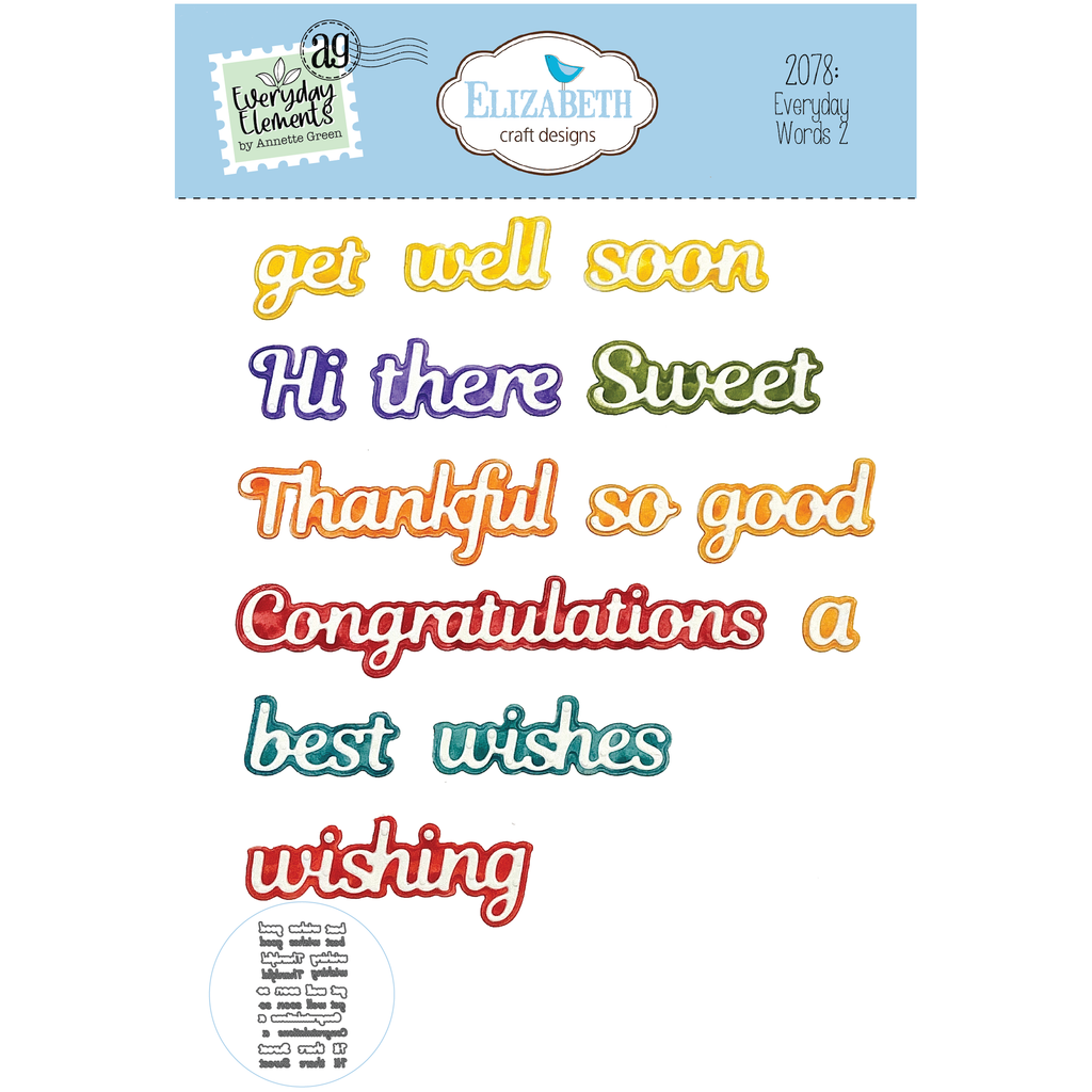 Elizabeth Craft Designs Everyday Words 2 Dies 2078