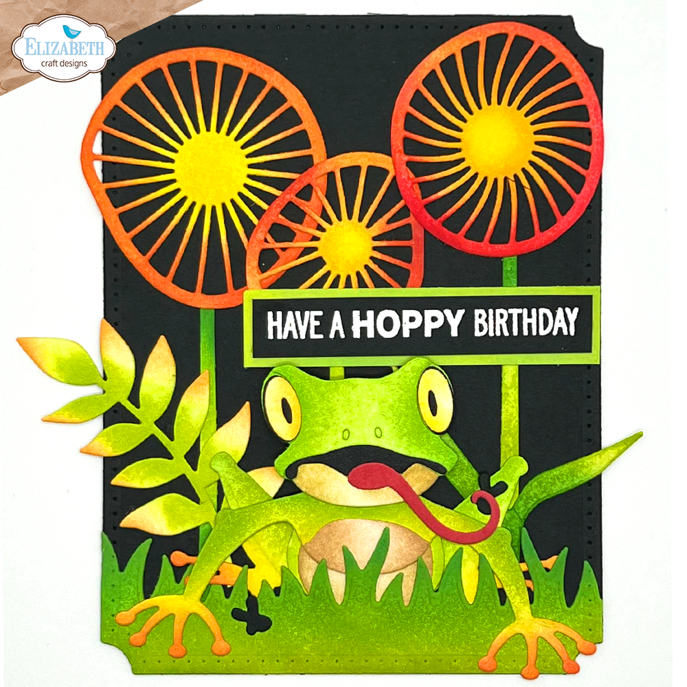 Elizabeth Craft Designs Sunshine Background Dies 2131 hoppy birthday