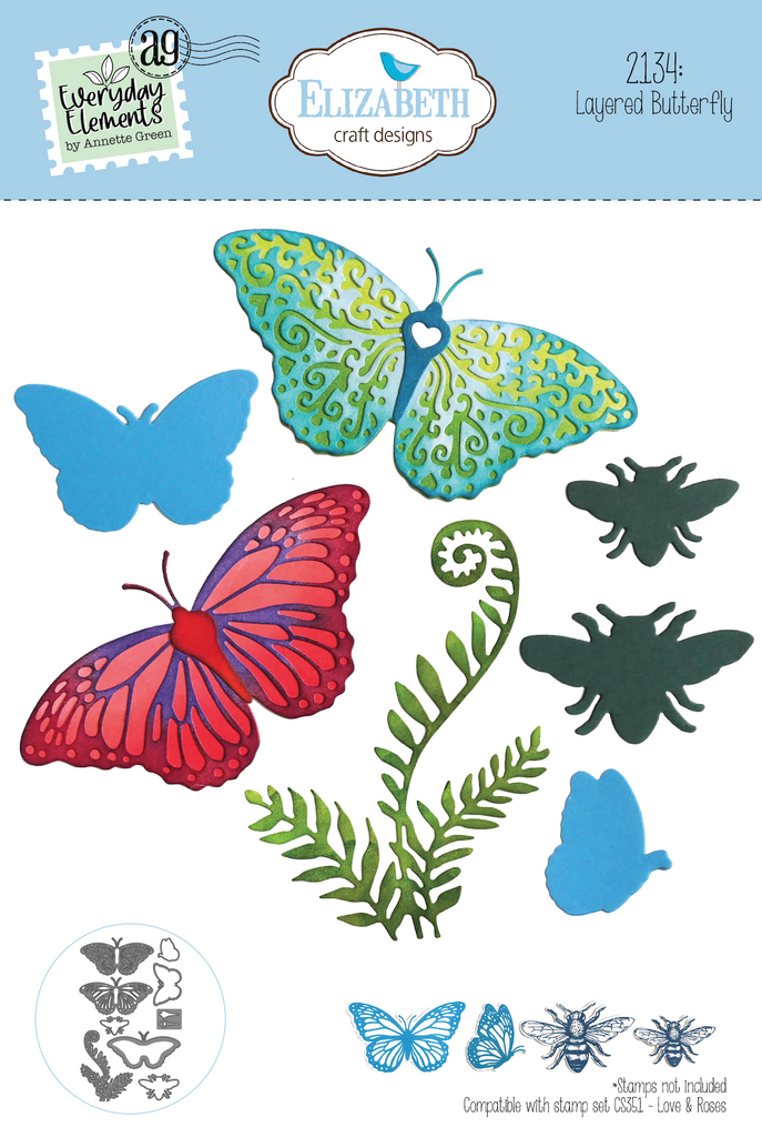 Elizabeth Craft Designs Layered Butterfly Dies 2134