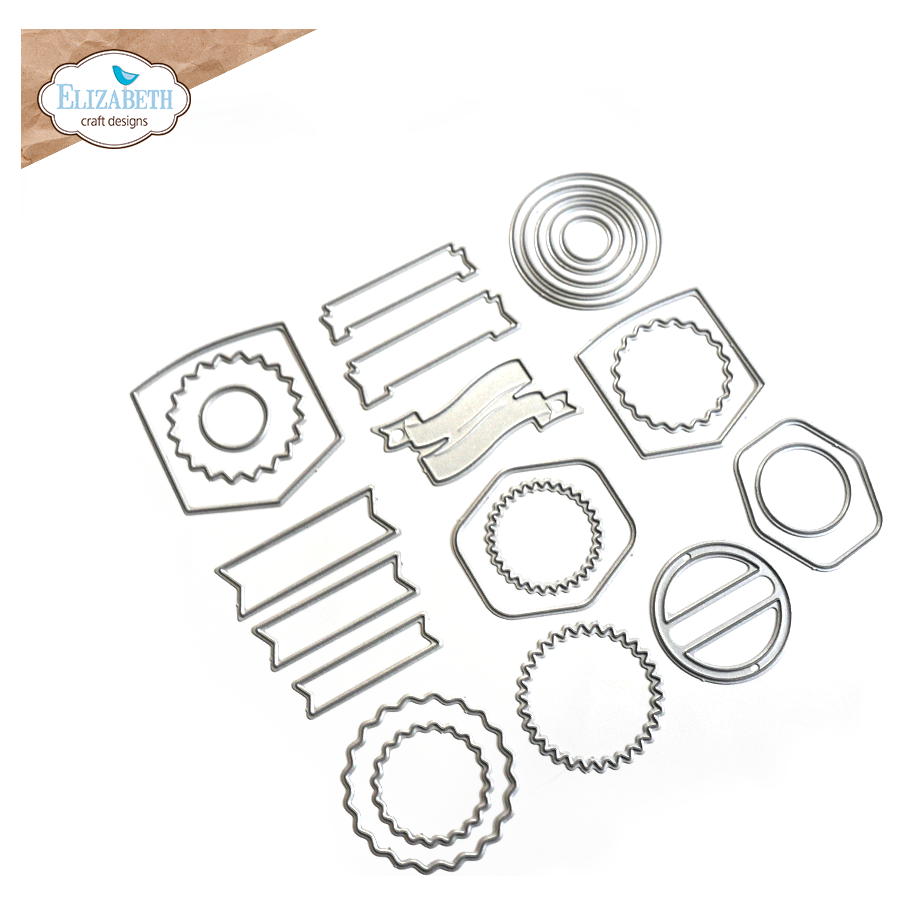 Elizabeth Craft Designs Circles, Banners & Ribbons Dies 2138 pieces