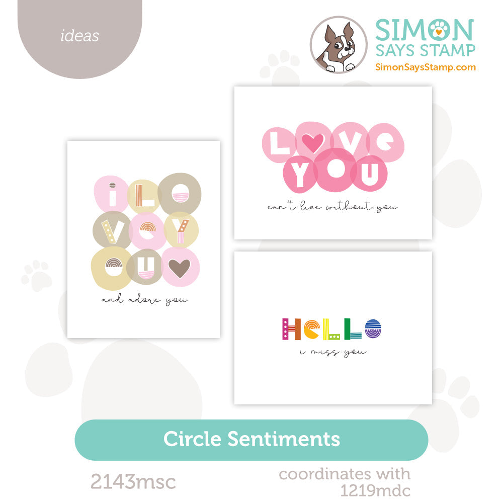 Simon Says Clear Stamps Circle Sentiments 2143msc To Love