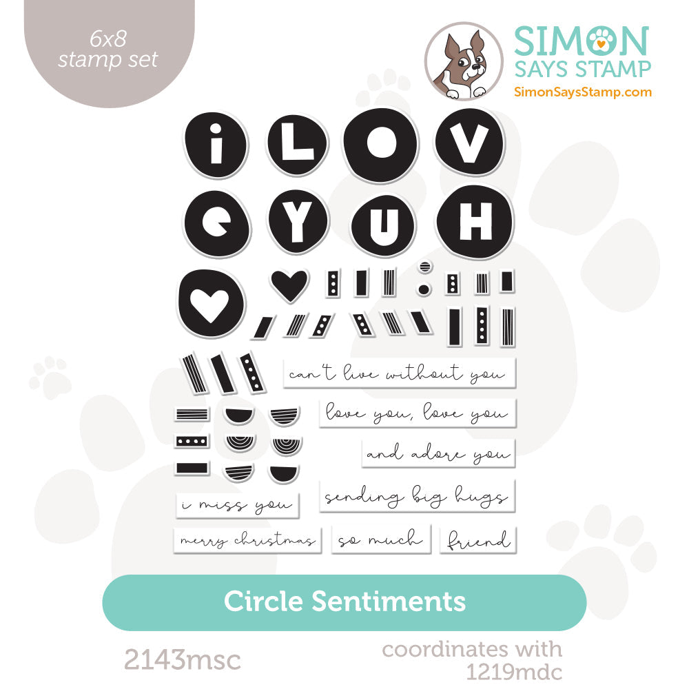 Simon Says Clear Stamps Circle Sentiments 2143msc To Love