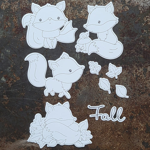 The Rabbit Hole Designs Fall Foxes Dies TRH-215D cutout