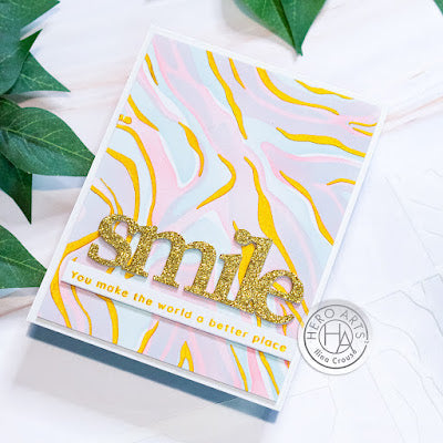 Hero Arts Stamp and Cuts XL Smile Friend Clear Stamp and Die Set dc307 orange pink