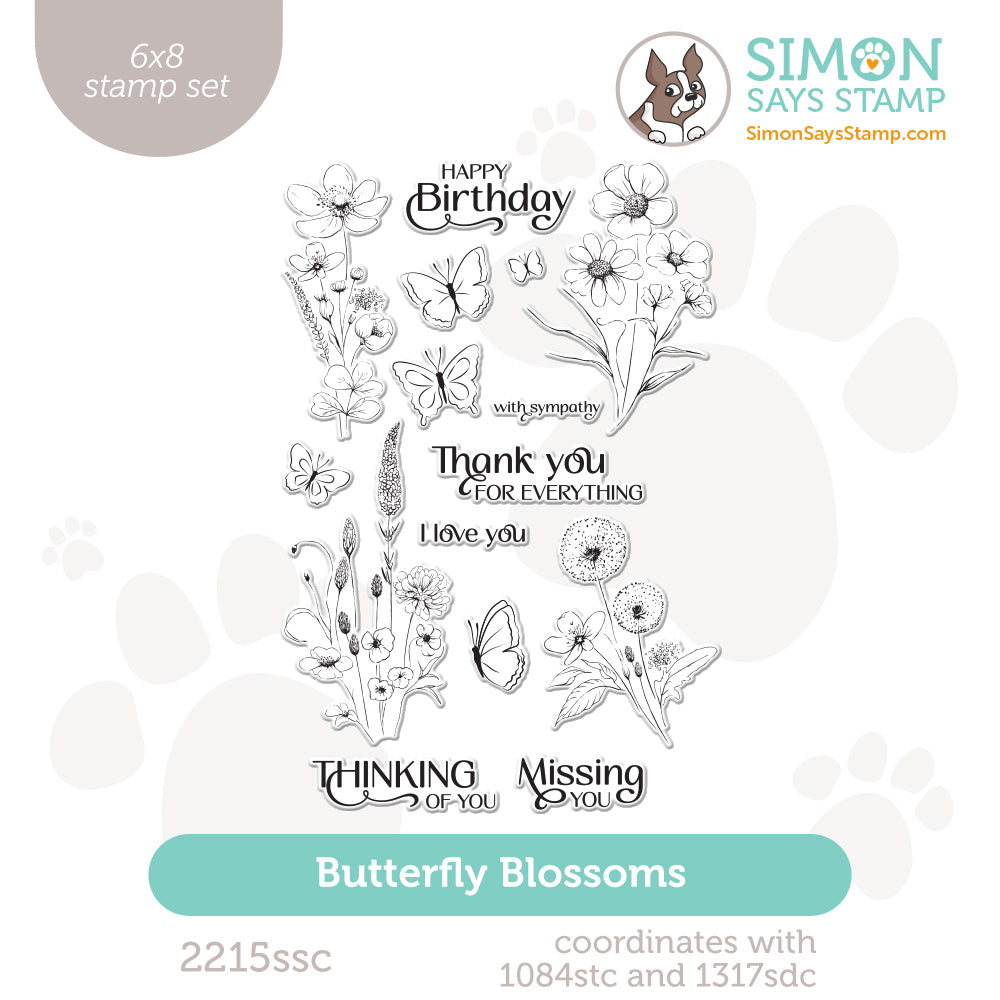 Simon Says Clear Stamps Butterfly Blossoms 2215ssc