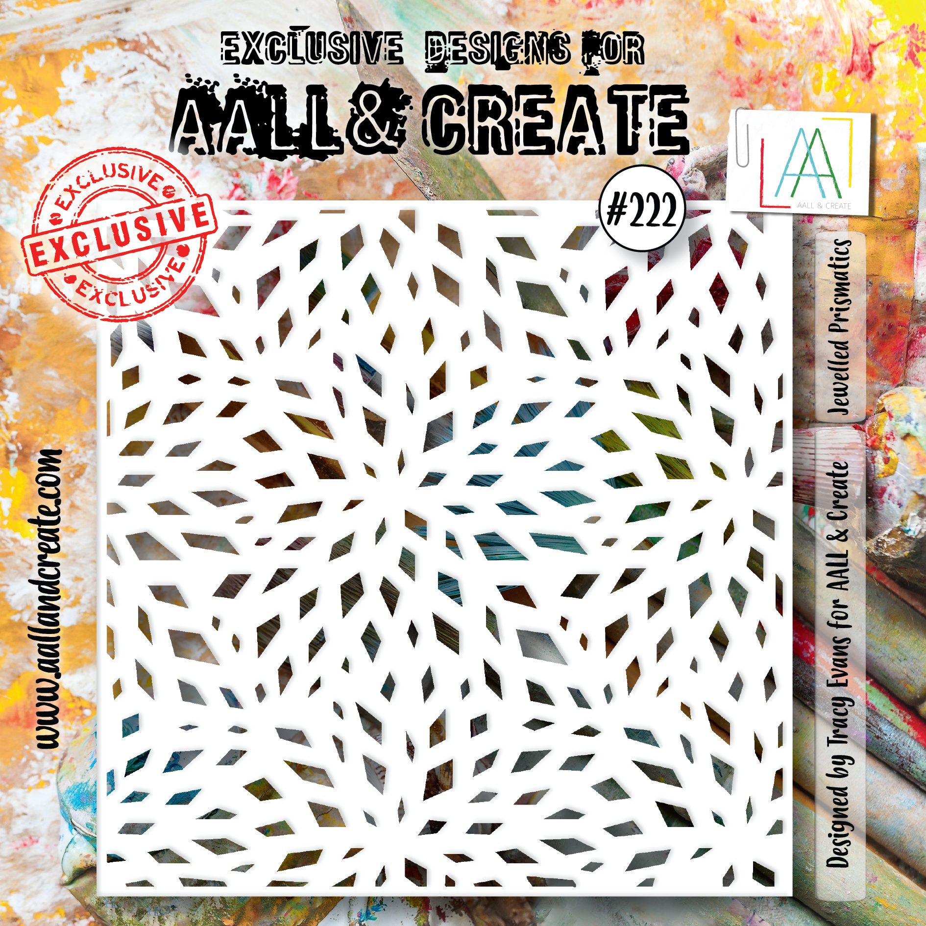 AALL & Create Jewelled Prismatics 6x6 Stencil 222