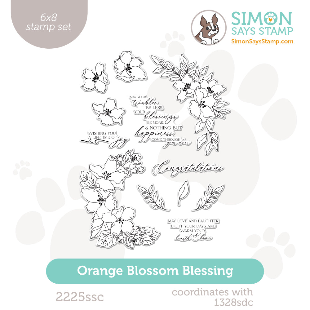 Simon Says Clear Stamps Orange Blossom Blessings 2225ssc Moments in Time