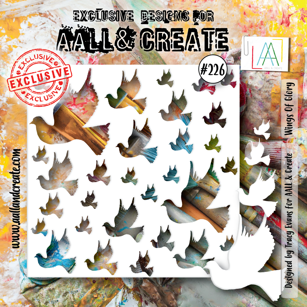 AALL & Create Wings Of Glory 6x6 Stencil 226