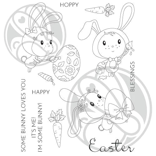 The Rabbit Hole Designs Easter Bunnies Clear Stamps trh-226