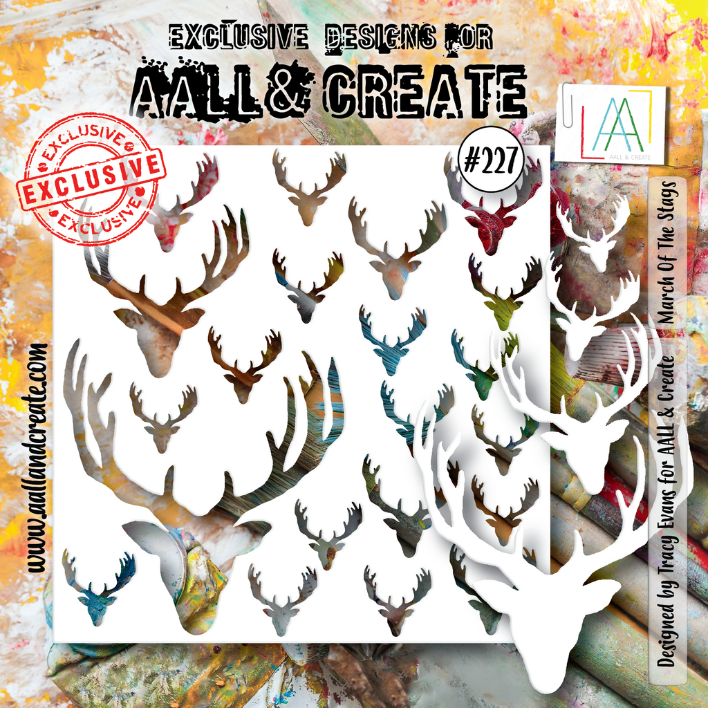 AALL & Create March Of The Stags 6x6 Stencil 227