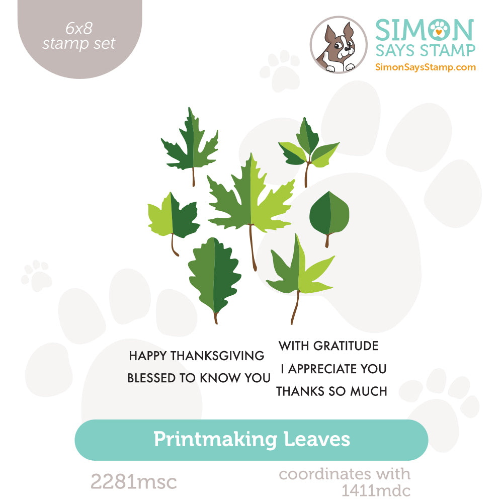 Simon Says Clear Stamps Printmaking Leaves 2281msc Sugar and Spice
