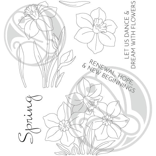 The Rabbit Hole Designs Daffodil Clear Stamps trh-228