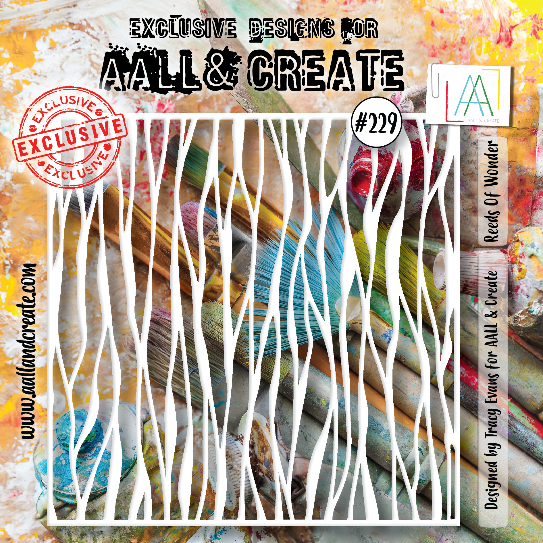 AALL & Create Reeds Of Wonder 6x6 Stencil 229