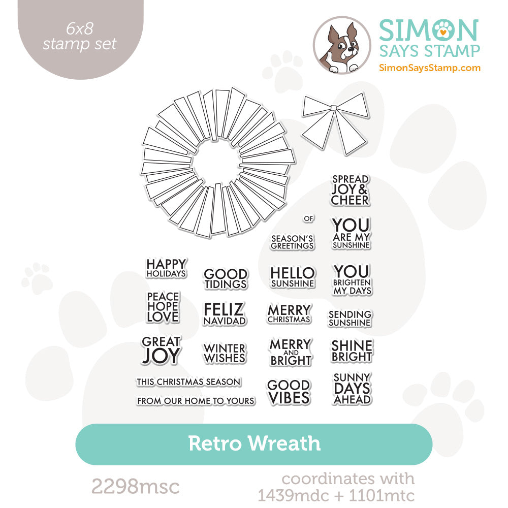 Simon Says Clear Stamps Retro Wreath 2298msc