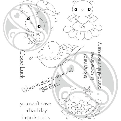 The Rabbit Hole Designs Lady Bug Clear Stamps trh-230