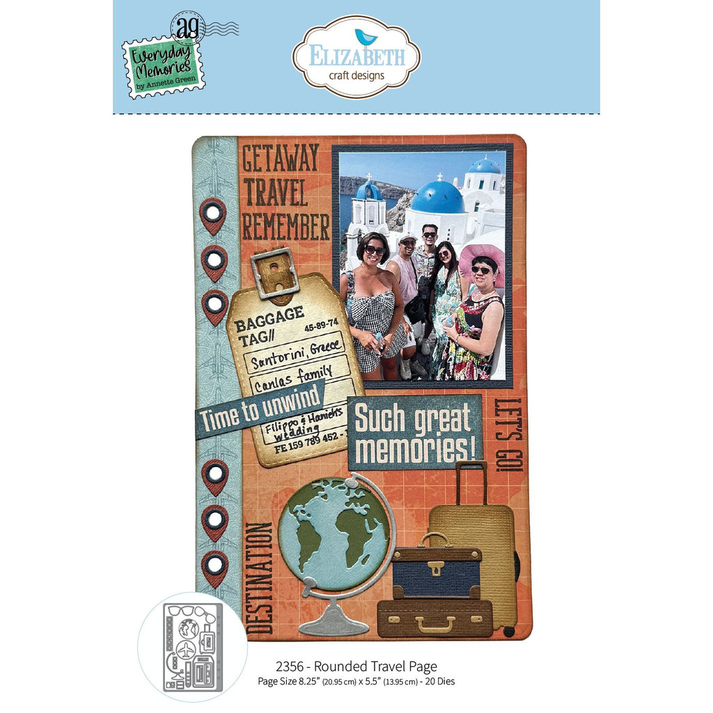 Elizabeth Craft Designs Rounded Travel Page Dies 2356