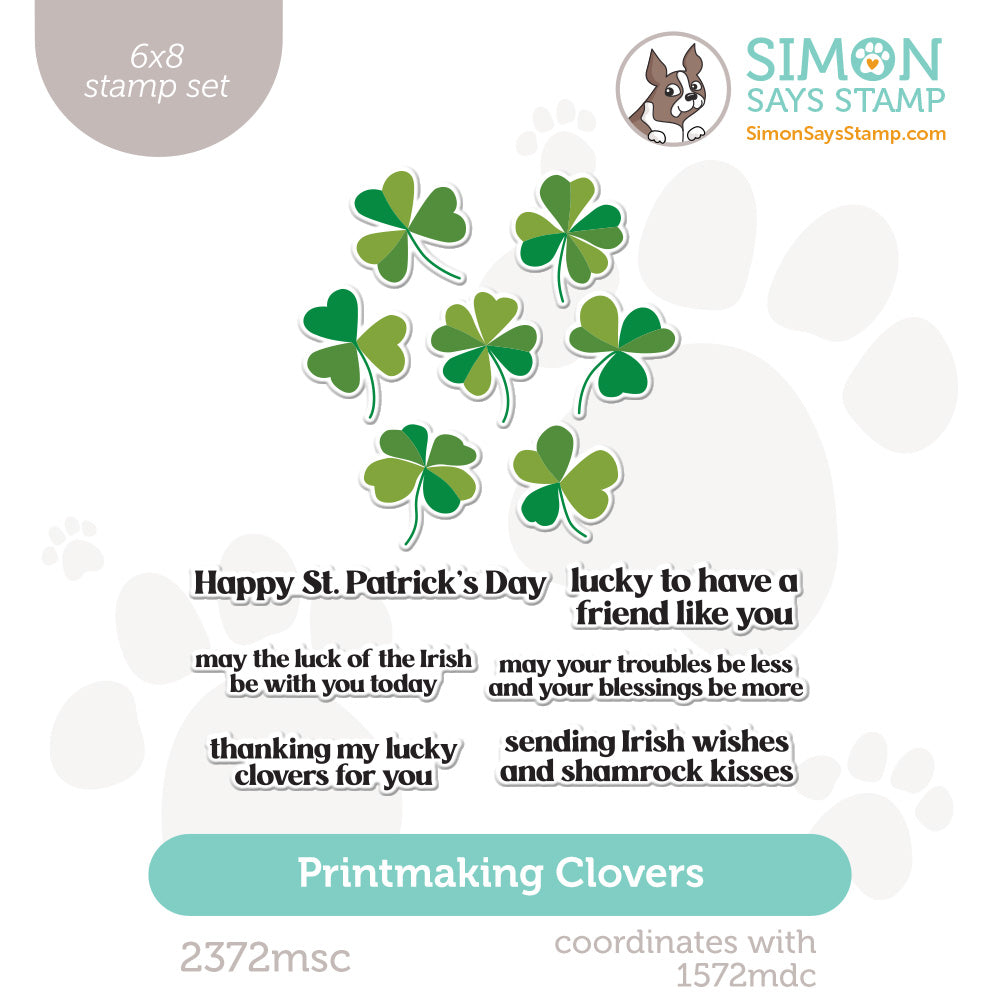 Simon Says Clear Stamps Printmaking Clovers 2372msc Beautiful Moments