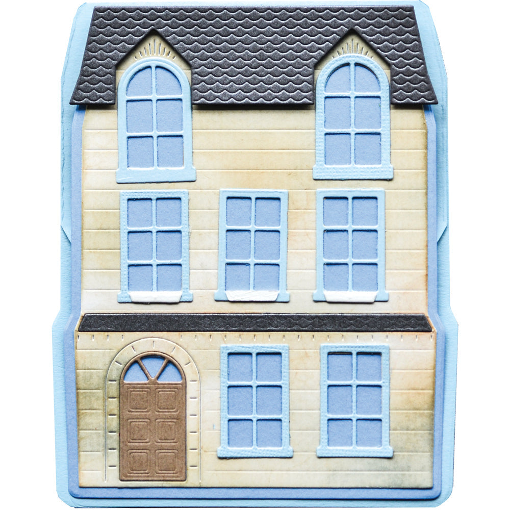 Poppy Stamps Neighborhood Home Pop Up Easel Set Dies 2375 house